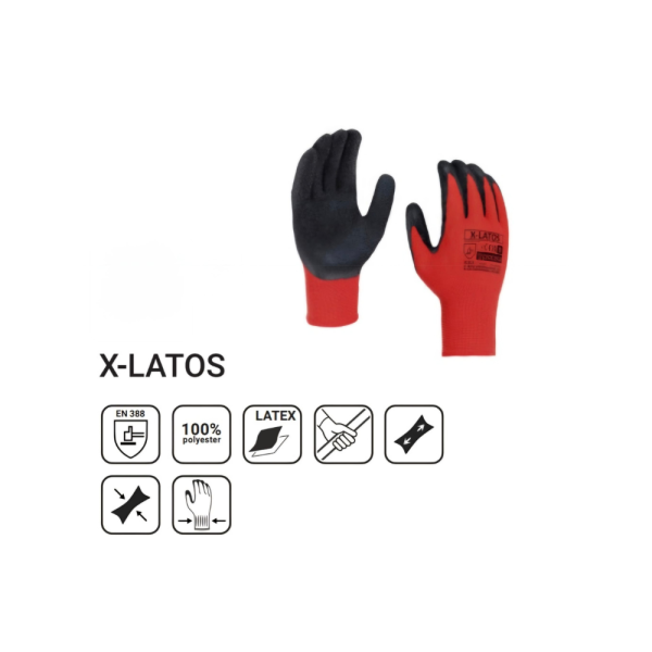 Mănuși de protecție cu acoperire în latex, mărimea 9